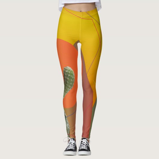 Kleurrijke Zomerstemming aangepaste Leggings (Voorkant)