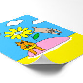 Kleurrijke Zomerstemming Kat Poster (Hoek)