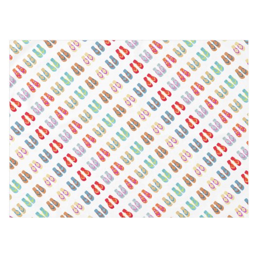 Kleurrijke zomerstrand Teenslippers tafelkleed (Voorkant (Horizontaal))