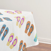 Kleurrijke zomerstrand Teenslippers tafelkleed (Voorbeeld)