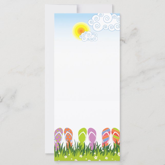 Kleurrijke zomerTeenslippers in de zon (Voorkant)