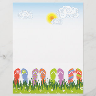 Kleurrijke zomerTeenslippers in de zon Flyer