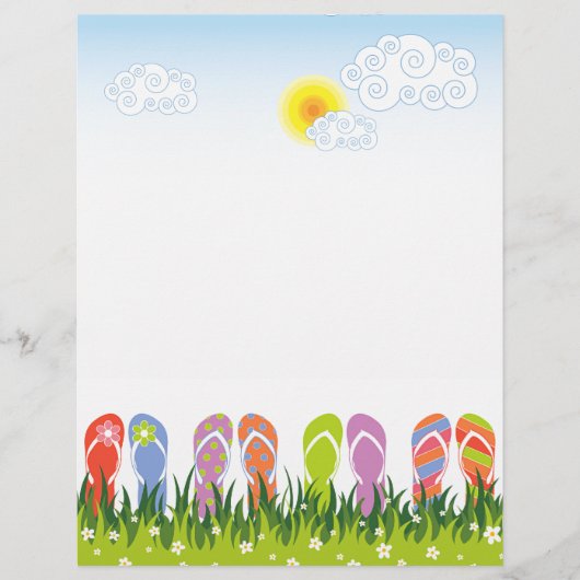 Kleurrijke zomerTeenslippers in de zon Flyer (Voorkant)