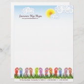 Kleurrijke zomerTeenslippers in de zon Persoonlijk Briefhoofd (Voorkant / Achterkant)