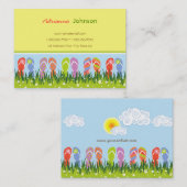 Kleurrijke zomerTeenslippers in de zon Visitekaartje (Voorkant / Achterkant)