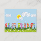 Kleurrijke zomerTeenslippers in de zon Visitekaartje (Achterkant)