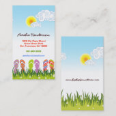 Kleurrijke zomerTeenslippers in de zon Visitekaartje (Voorkant / Achterkant)