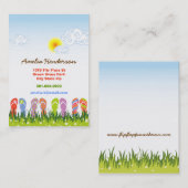 Kleurrijke zomerTeenslippers in de zon Visitekaartje (Voorkant / Achterkant)