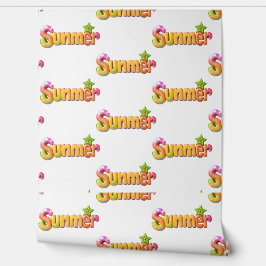 Kleurrijke zomertekst met ster behang