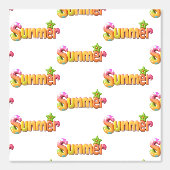 Kleurrijke zomertekst met ster behang (Voorkant)