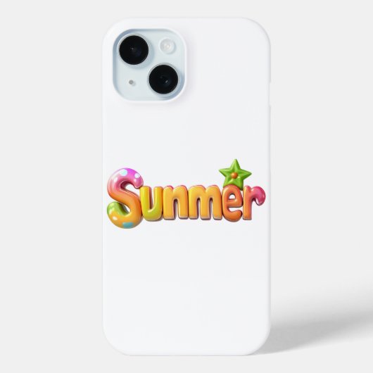 Kleurrijke zomertekst met ster Case-Mate iPhone case (Achterkant)