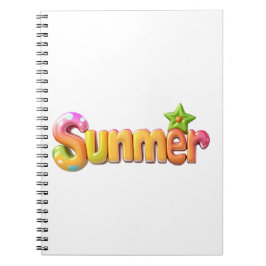 Kleurrijke zomertekst met ster notitieboek