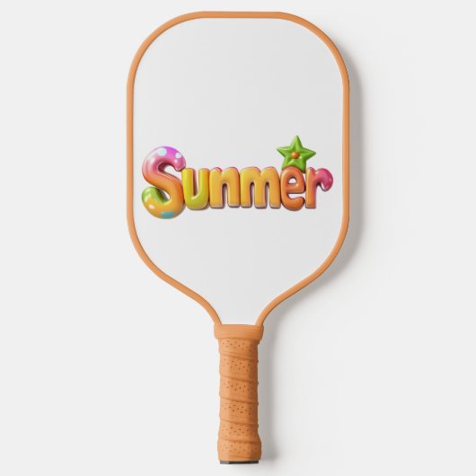 Kleurrijke zomertekst met ster pickleball paddle (Voorkant)