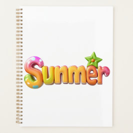 Kleurrijke zomertekst met ster planner