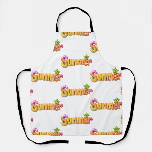 Kleurrijke zomertekst met ster schort (Voorkant)