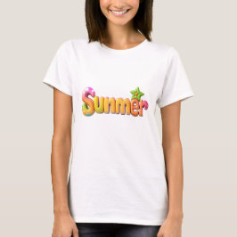 Kleurrijke zomertekst met ster t-shirt