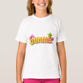 Kleurrijke zomertekst met ster t-shirt