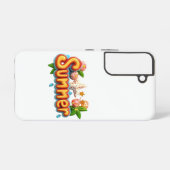 Kleurrijke zomertekst met strandelementen samsung galaxy hoesje (Achterkant horizontaal)
