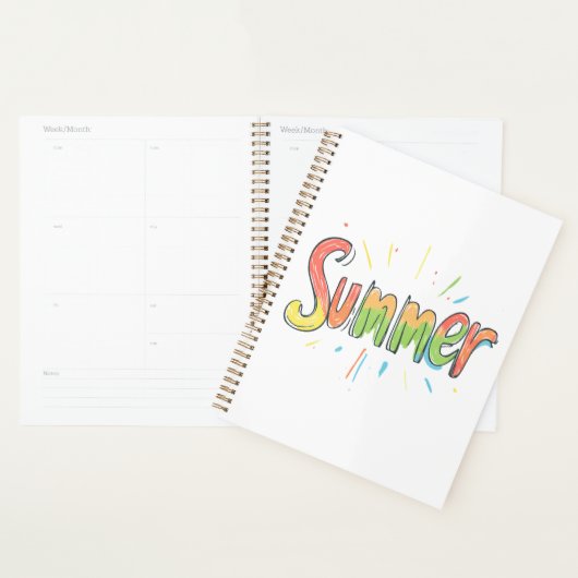 Kleurrijke zomertekst planner (Display)