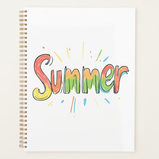 Kleurrijke zomertekst planner (Voorkant)