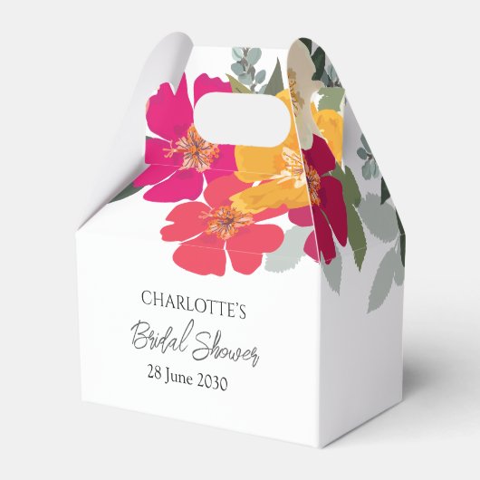 Kleurrijke zomertuin: heldere Floral Bride Shower Bedankdoosjes (Achterkant)