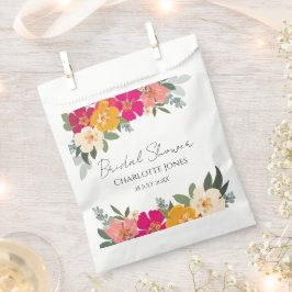 Kleurrijke zomertuin: heldere Floral Bride Shower Bedankzakje