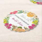 Kleurrijke zomertuin: heldere Floral Bride Shower Kartonnen Onderzetters (Gekanteld)