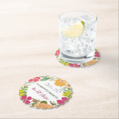 Kleurrijke zomertuin: heldere Floral Bride Shower Kartonnen Onderzetters (Insitu)