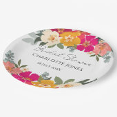 Kleurrijke zomertuin: heldere Floral Bride Shower Papieren Bordje (Gekanteld)