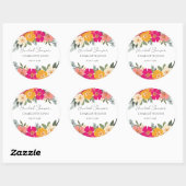 Kleurrijke zomertuin: heldere Floral Bride Shower Ronde Sticker (Vel)