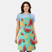 Kleurrijke Zomervruchten Meloen Citrus Aardbei Schort (Gedragen)