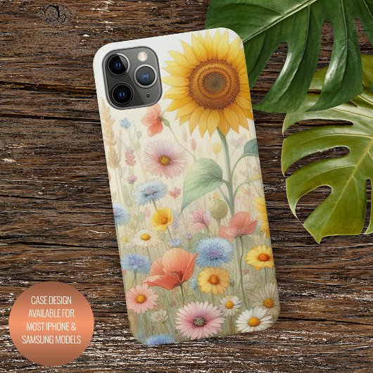 Kleurrijke zomerwilde bloemen bloemenkunst met Wat iPhone Hoesje