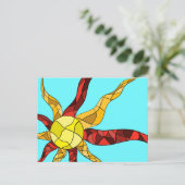 Kleurrijke zon briefkaart (Staand voorkant)