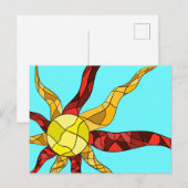 Kleurrijke zon briefkaart (Voorkant / Achterkant)