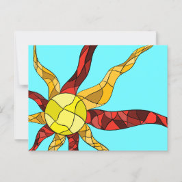 Kleurrijke zon briefkaart