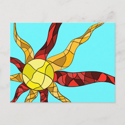 Kleurrijke zon briefkaart (Voorkant)