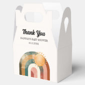 Kleurrijke zon en regenboog Baby shower Bedankdoosjes (Geopend)
