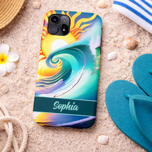 Kleurrijke Zon en Surf-handtekening  Case-Mate iPhone Case