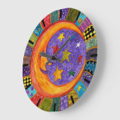 Kleurrijke zon, maan en sterren klok (Hoek)