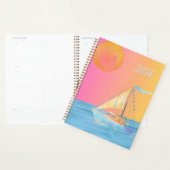 Kleurrijke Zon Maan Oceaan Zeilboot Planner (Display)