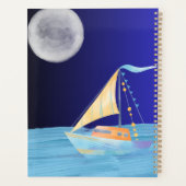 Kleurrijke Zon Maan Oceaan Zeilboot Planner (Achterkant)