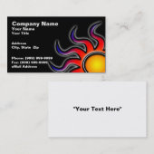 Kleurrijke zon op een zwarte achtergrond visitekaartje (Voorkant / Achterkant)