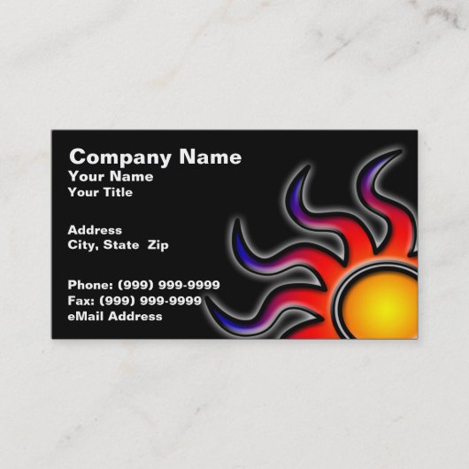 Kleurrijke zon op een zwarte achtergrond visitekaartje (Voorkant)