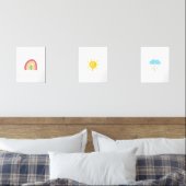 Kleurrijke Zon, Regenboog, Wolkenreeks van poster Muurkunst Sets (Slaapkamer)