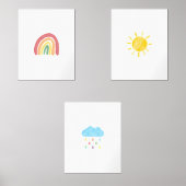 Kleurrijke Zon, Regenboog, Wolkenreeks van poster Muurkunst Sets (Voorkant)