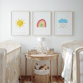 Kleurrijke Zon, Regenboog, Wolkenreeks van poster Muurkunst Sets