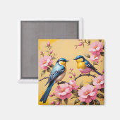 Kleurrijke zongvogels magneet (Voorkant / Achterkant)