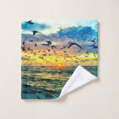 Kleurrijke zonnebaden bad handdoek (Wasdoekje)