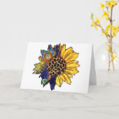 Kleurrijke zonnebloem Blank Kaart (Gele Bloem)