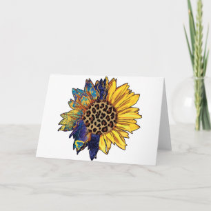 Kleurrijke Zonnebloem Blanko  Kaart